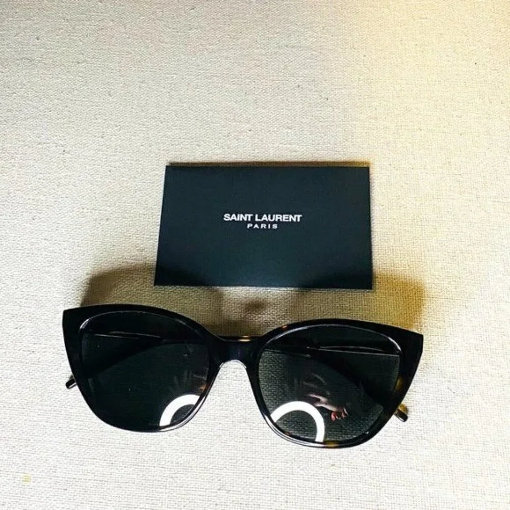 NWT Yves Saint Laurent SLM69-002 Black 56mm Sunglasses - Picture 11 of 12